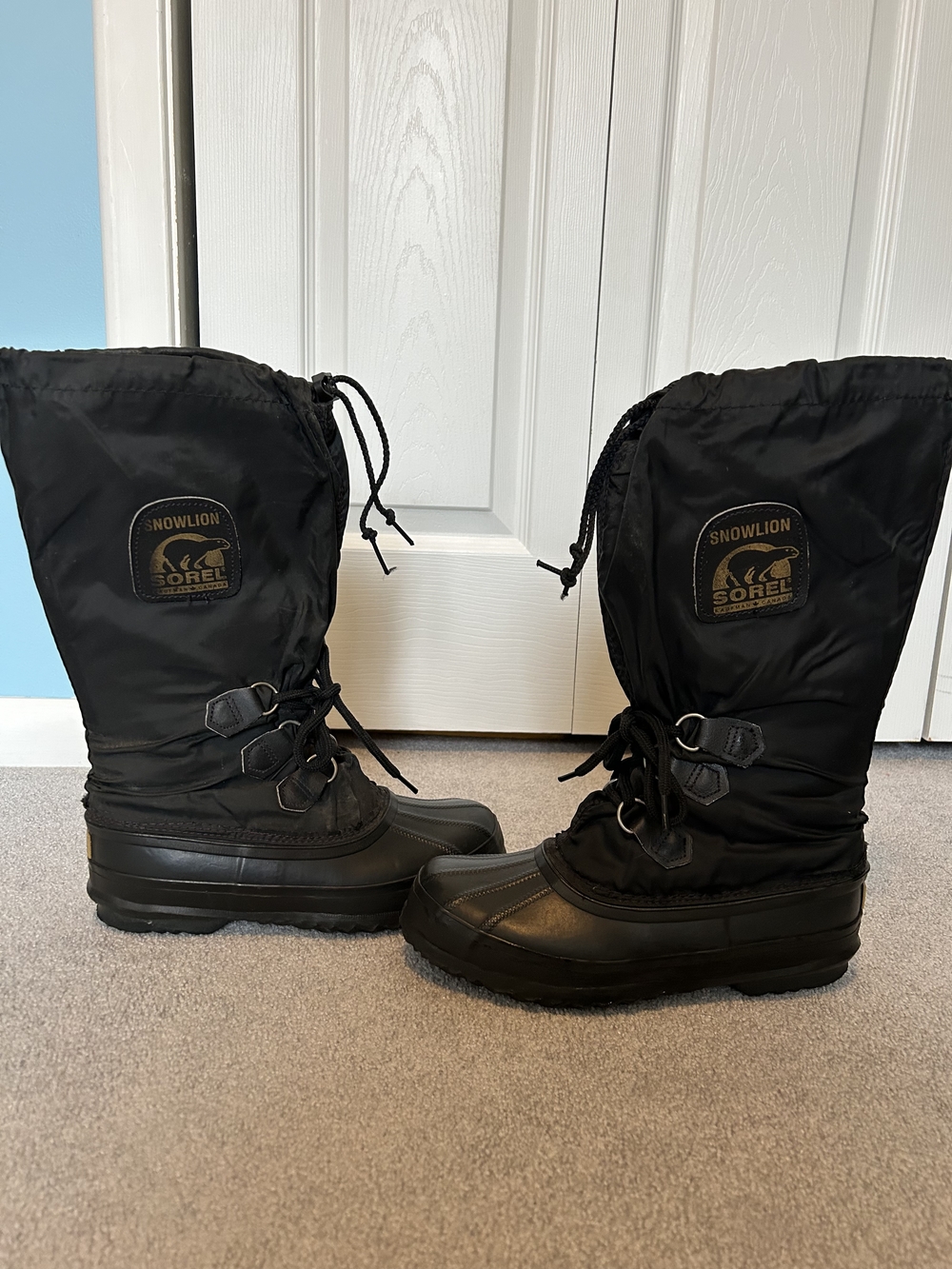 Sorel Snow Lion Black Insulated Winter Boots Size 7
